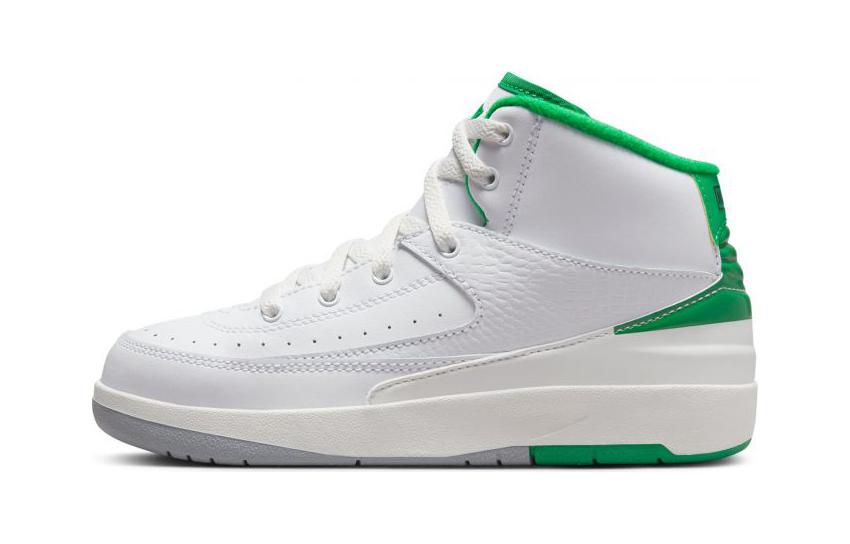 Детские кроссовки Jordan Jordan Air Jordan 2 "Lucky Green" PS (бело-зеленые)