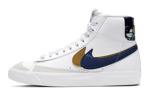 Nike Blazer Mid 77 SE GS Double Swoosh - White Gold Blue Void