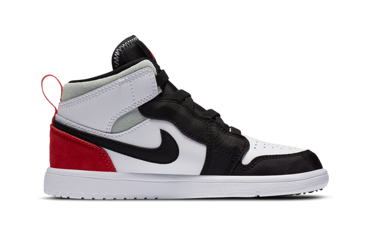 Детские кроссовки Jordan Air Jordan 1 Mid Alt (черно-бело-красные) — Чёрныйбелыйкрасный — фото 4