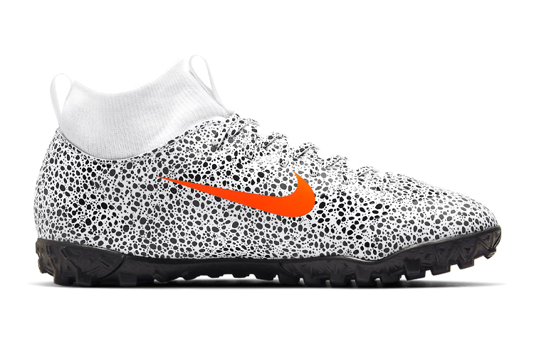 Детские бутсы Nike Mercurial Superfly 7 (бело-черно-оранжевые) — фото 3
