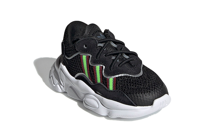 Детские кроссовки adidas Ozweego (черно-зелено-красные) — 黑/绿/酒红 — фото 4