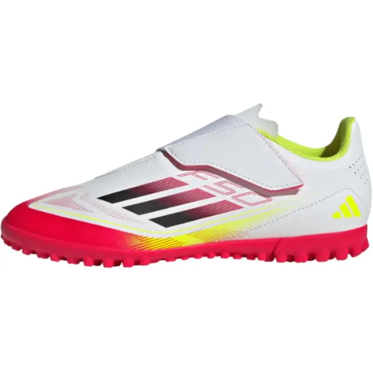 Adidas Slip Resistant Abrasion Resistant Low top Kids' Soccer Shoes White/Black/Bright Yellow Fluorescent Kids'