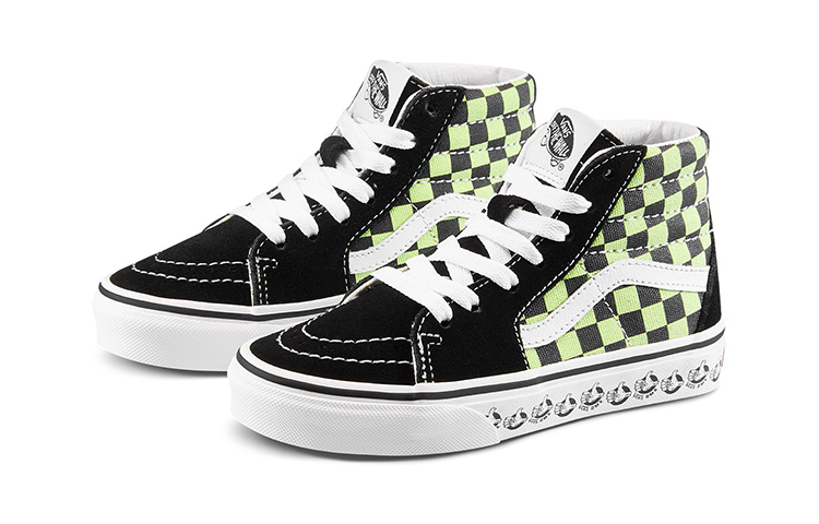 Детские кеды Vans SK8 (черный / зеленый / белый) — Чёрный / зелёный / белый — фото 4