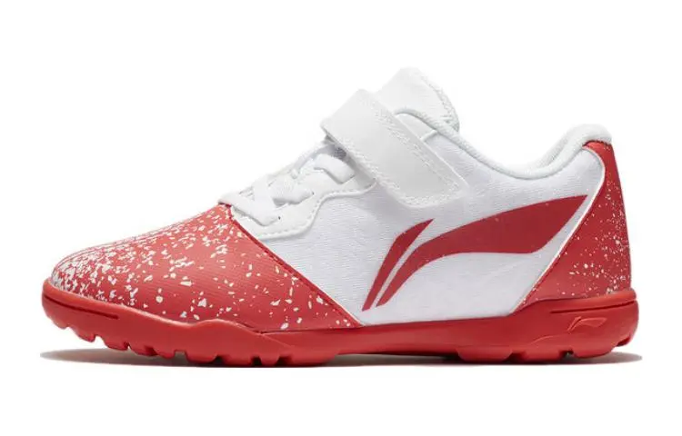 Li Ning YOUNG Anti kick Low top Kids' Soccer Shoes Red Teenagers