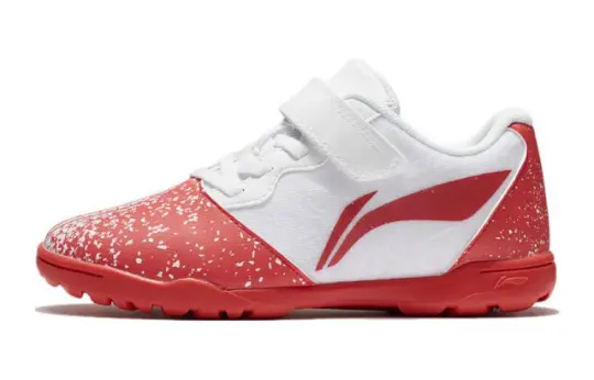 Li Ning YOUNG Anti kick Low top Kids' Soccer Shoes Red Teenagers