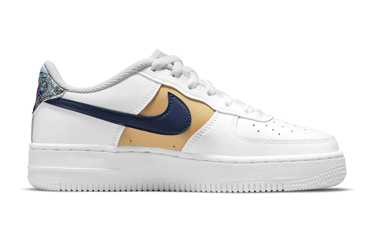 Кроссовки Nike Air Force 1 (бело-желто-синие) — фото 3
