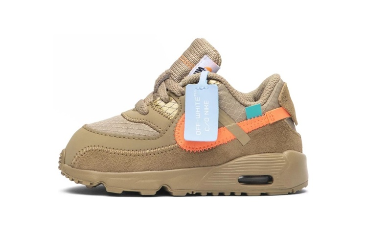 Детские кроссовки Nike Air Max 90 The Ten OFF-WHITE Desert Ore (бежевые) — 沙漠黄 — фото 1