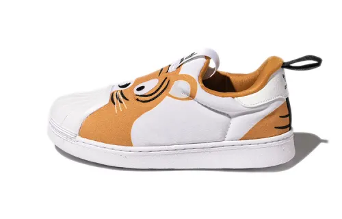 Adidas originals SUPERSTAR 360 Mesh Low Top Toddler Shoes White Orange Infant and Toddler