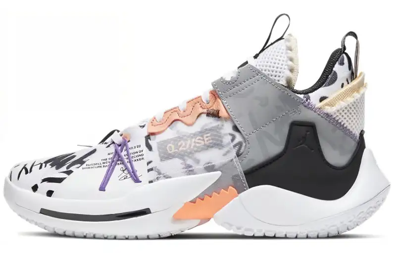 Jordan Why Not Zer0.2 SE Mid top Basketball Shoes Gray Orange Unisex