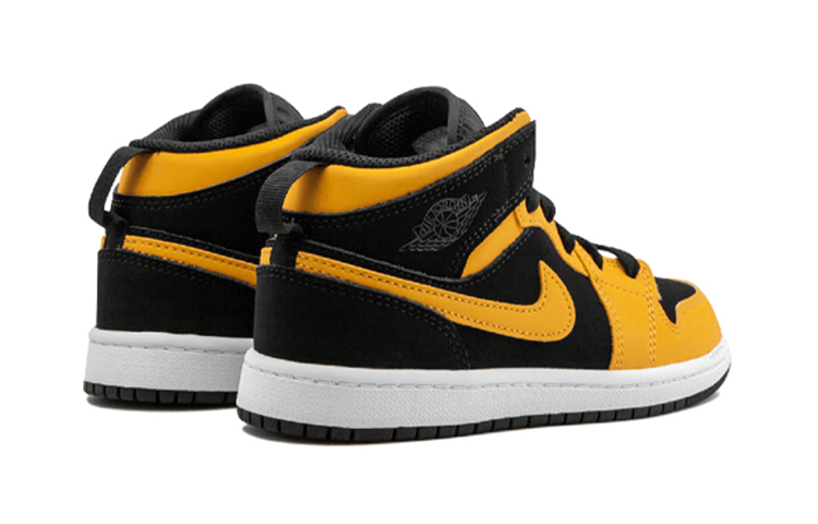 Кроссовки Jordan Air Jordan 1 (черно-белые) — Чёрный / жёлтый — фото 4