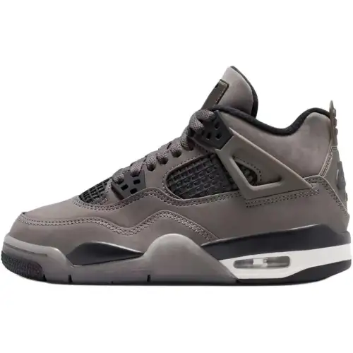Jordan Air Jordan 4 Leather Mid top Basketball Shoes Gray Black Unisex