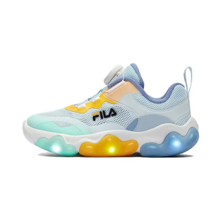 FILA KIDS Boa Abrasion Resistant Abrasion Resistant Low top Kids' Training Shoes Blue White Children Aged 3 7 Years Old