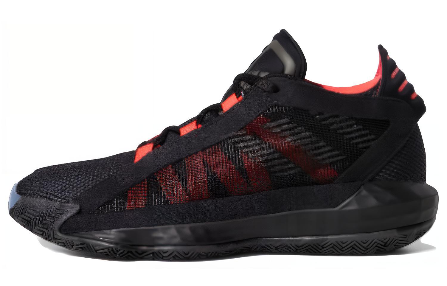 Детские кроссовки adidas D lillard 6 (черно-оранжевые)