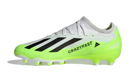 Adidas X Crazyfast.3 Abrasion Resistant Low top Kids' Soccer Shoes White Green Kids'