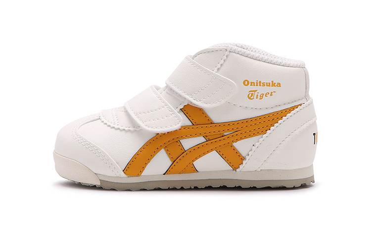 Детские кроссовки Onitsuka Tiger Mexico Mid Runner TS (бело-желтые)