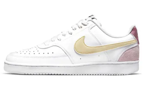 Nike Court Vision 1 Low top Skateboard Shoes White Pink Yellow Unisex