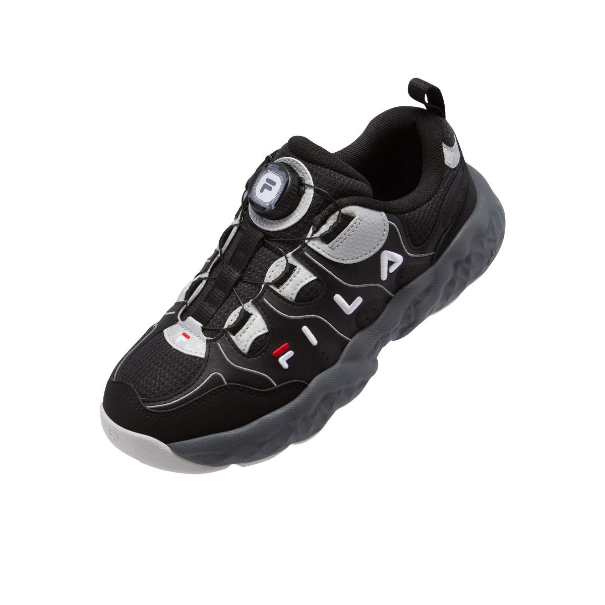 Детские кроссовки Fila KIDS Heritage-FHT / (черно-серебристые) — 黑/太空银 — фото 4