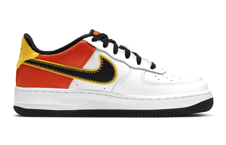 Кроссовки Nike Air Force 1 Lv8 "Raygun" (бело-черно-оранжевые) — 白/黑/橘 — фото 4