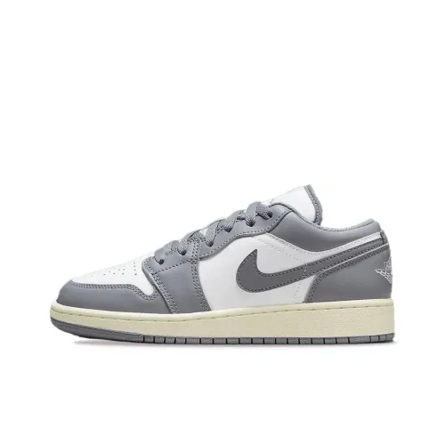Jordan Air Jordan 1 Leather Low top Basketball Shoes Gray Unisex