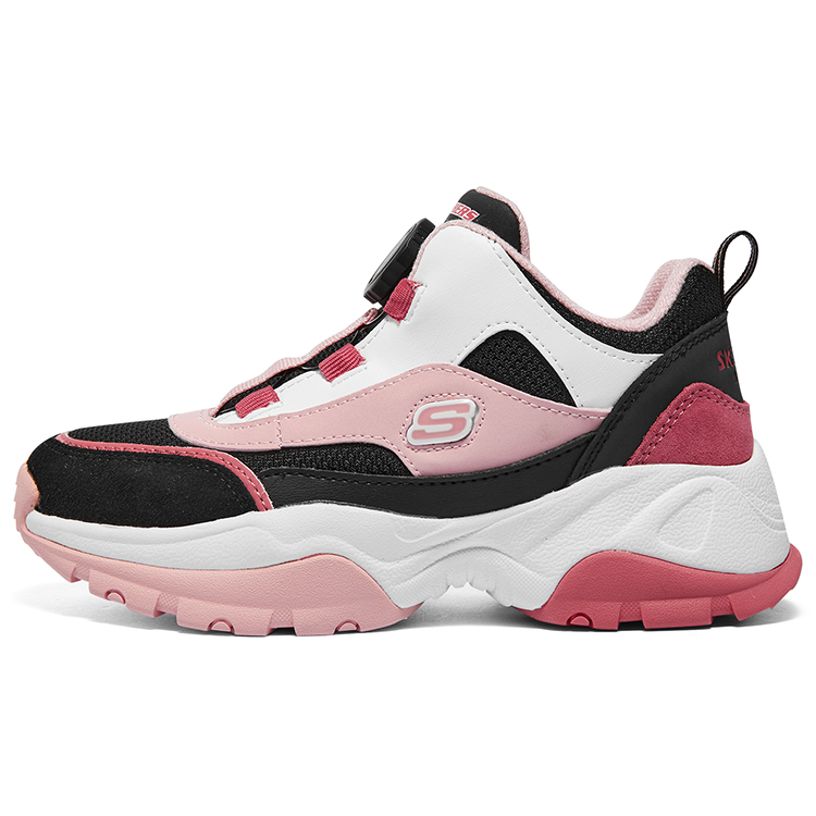 Детские ботинки Skechers Kozmiks (розово-черные)