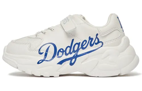 MLB Big Ball Chunky Fashion Velcro Low-top Children's Casual Shoes Beige Children's Style