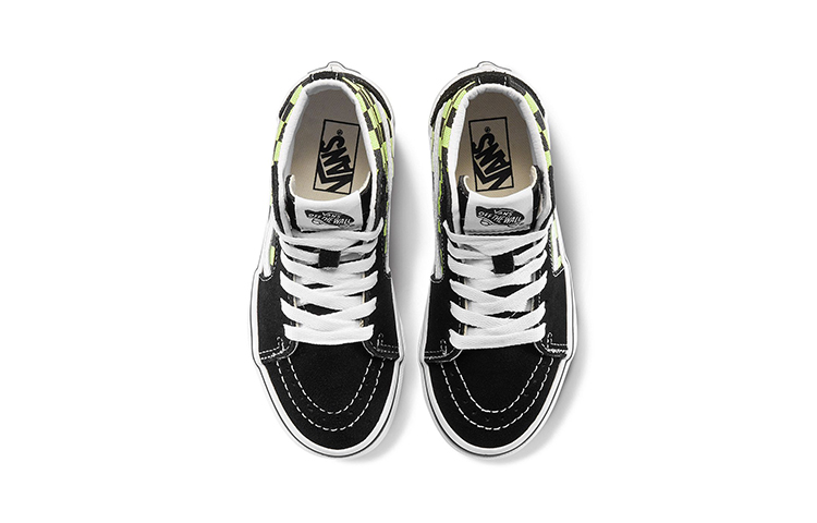 Детские кеды Vans SK8 (черный / зеленый / белый) — Чёрный / зелёный / белый — фото 5