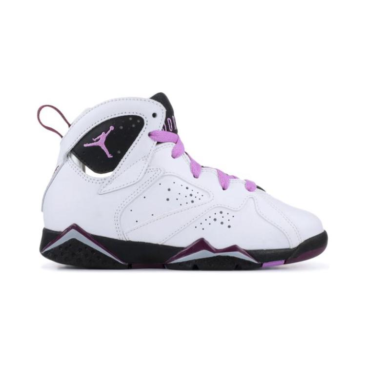 Детские кроссовки Jordan Air Jordan 7 Retro (бело-фиолетовые) — фото 2