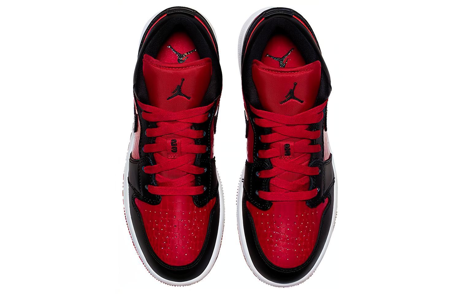 Кроссовки Jordan JordanAir Jordan 1 Low GS (черно-красные) — фото 6
