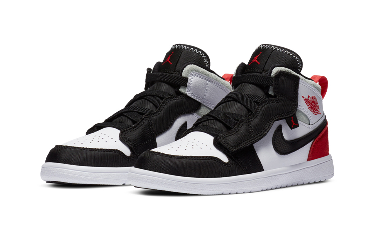 Детские кроссовки Jordan Air Jordan 1 Mid Alt (черно-бело-красные) — Чёрныйбелыйкрасный — фото 5