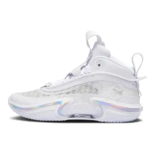 Jordan Air Jordan 36 Mid top Basketball Shoes White Silver Unisex