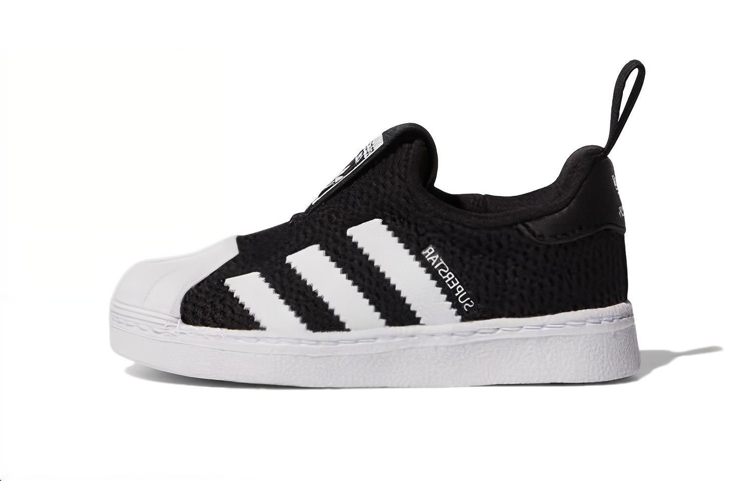 Adidas originals SUPERSTAR 360 360 C breathable and wear-resistant low-top children's sneakers black small and medium-sized children