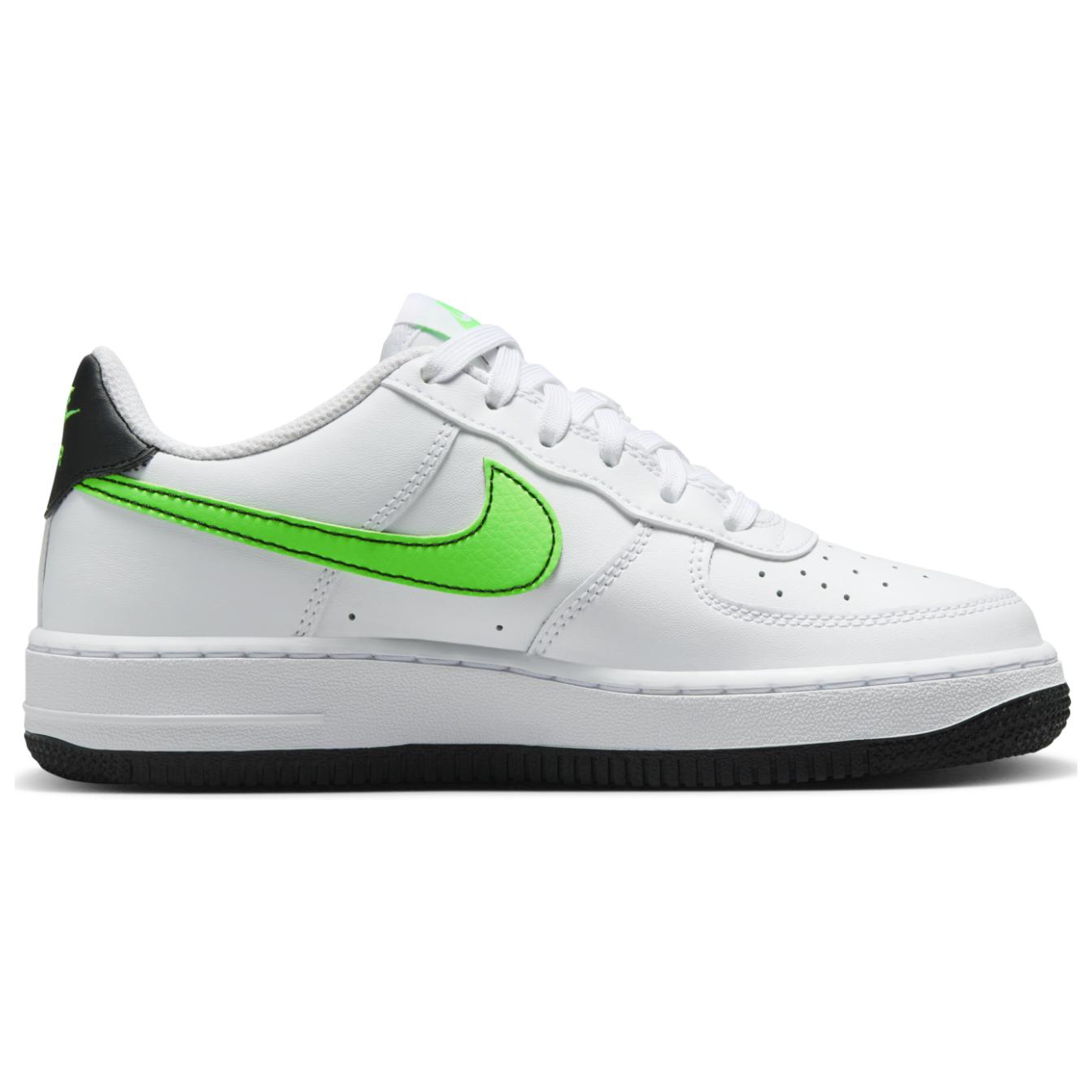 Кроссовки Nike NikeAir Force 1 GS (белый / зеленый) — Белый / зелёный — фото 4