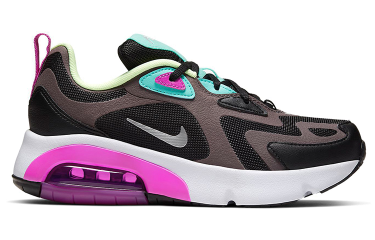 Кроссовки Nike NikeAir Max 200 GS (черный / белый / фиолетовый) — Чёрный / белый / фиолетовый — фото 2