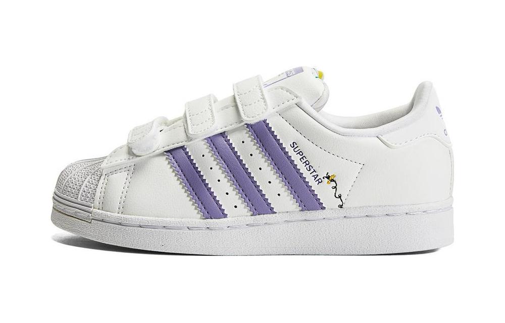 Детские кеды adidas originals SUPERSTAR (белые с фиолетовым)