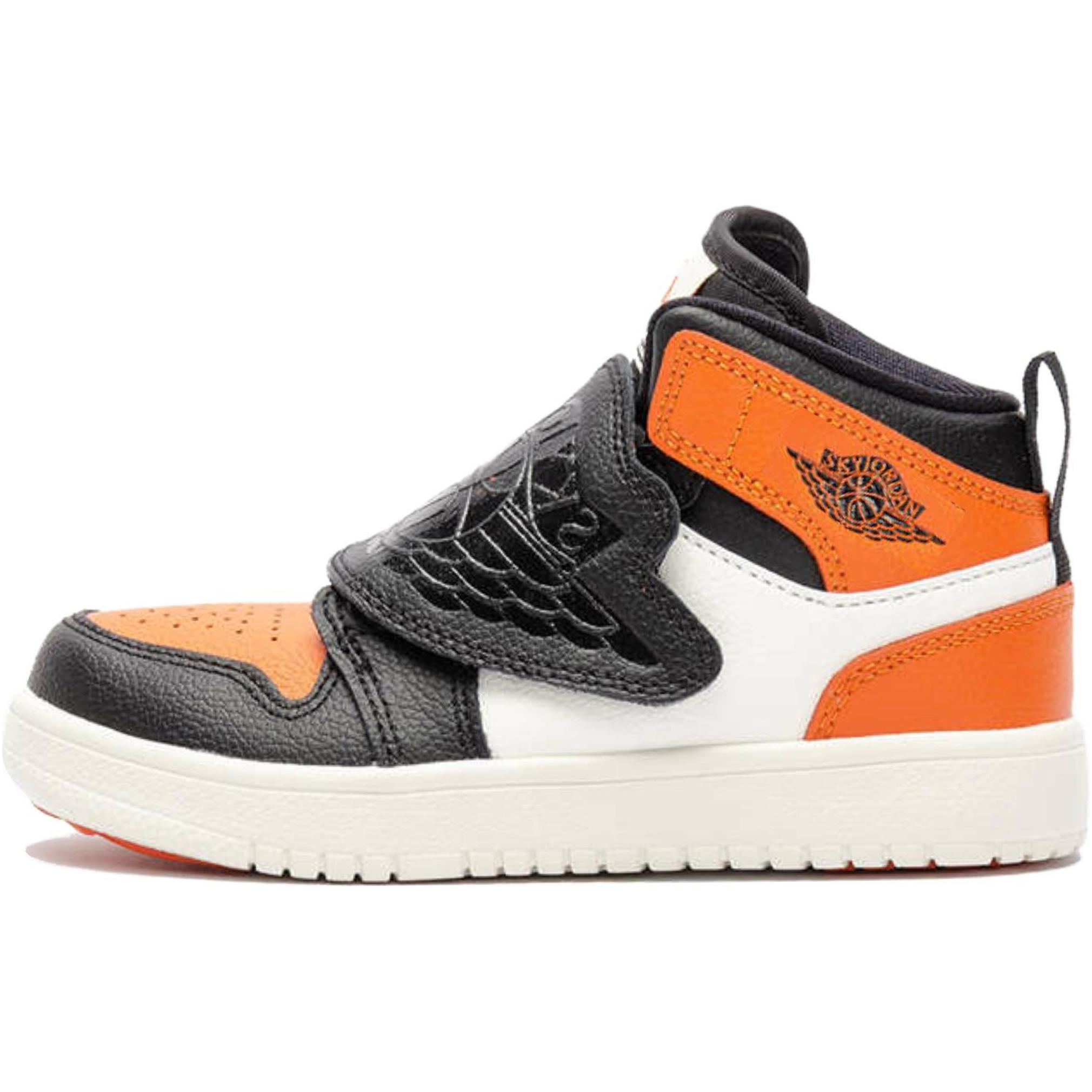 Детские кроссовки Jordan Air Jordan 1 (черно-оранжевые)