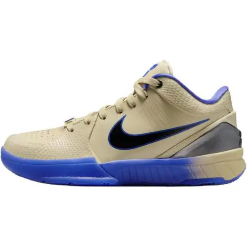 Nike × FC Barcelona Zoom Kobe 4, versatile and comfortable GS low-top basketball shoes, purple gold, same style for men and women