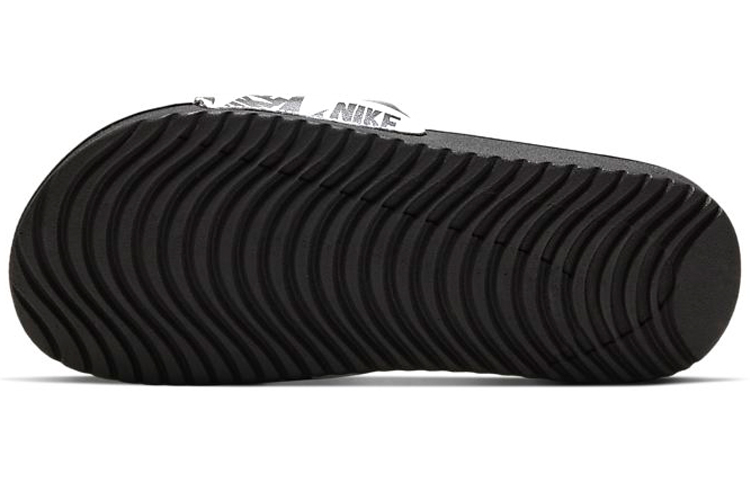 Женские шлепанцы Nike Kawa Slide SE JDI (черно-белые) — Чёрныйбелый — фото 4