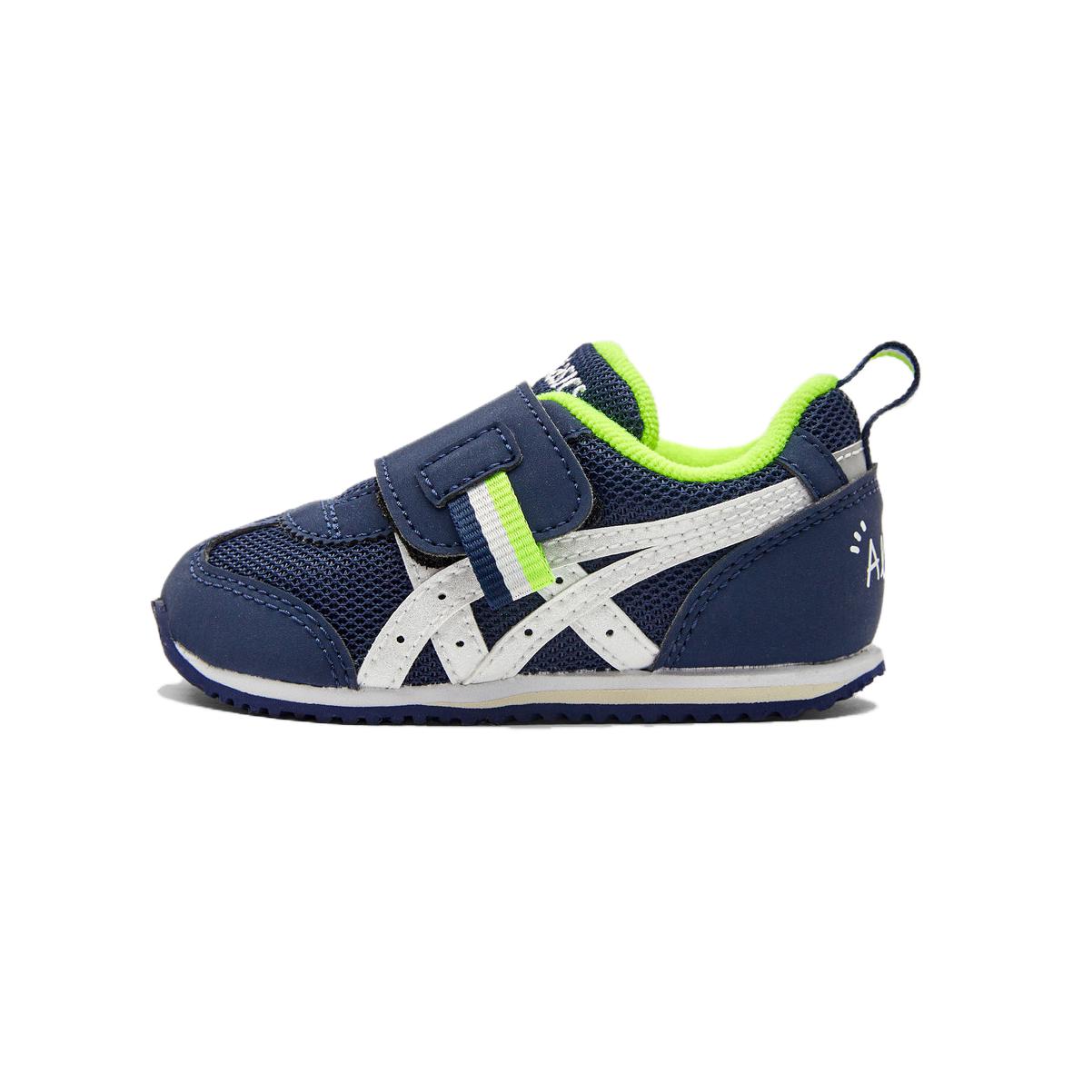 Asics Idaho Baby synthetic leather, soft sole, comfortable to fit, skin-friendly, lightweight, steady growth, foot protection, anti-collision, wear-resistant, breathable, anti-kick, low-top toddler shoes, blue, infants and toddlers