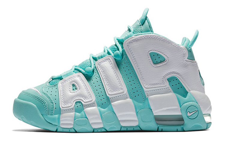 Кроссовки Nike NikeAir More Uptempo Island Green GS (зелено-белые)