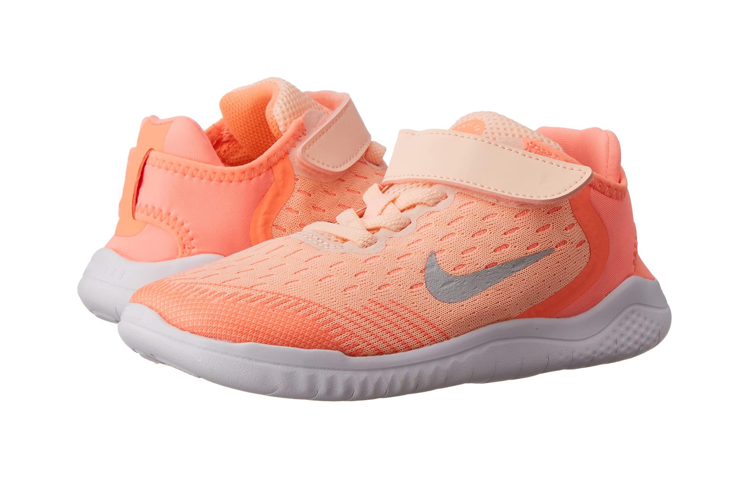 Детские кроссовки Nike Free RN (оранжево-белые) — Оранжевый / белый — фото 4