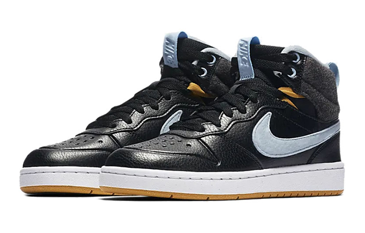 Кеды Nike NikeCourt Borough MD 2 GS (черно-синие) — 黑/麂皮金/白色/天青石蓝 — фото 4