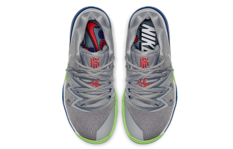 детские кроссовки Nike Kyrie 5 (серо-голубые) — фото 5