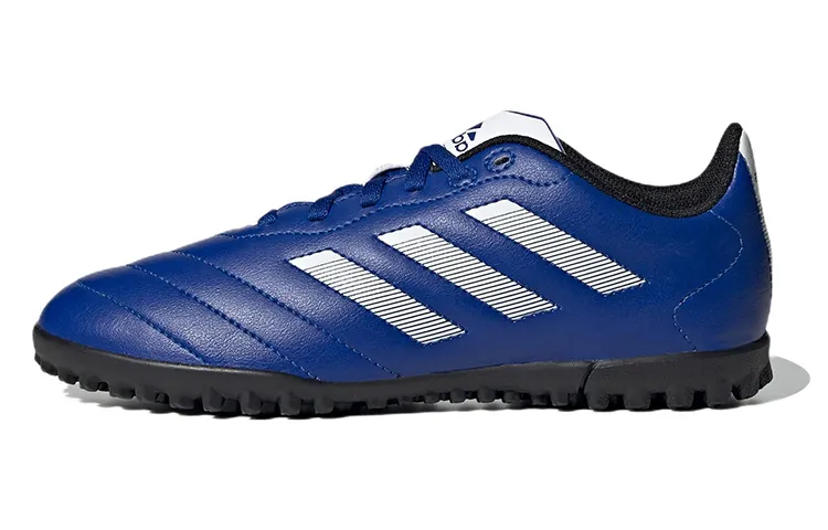 Adidas VIII TF J Synthetic Leather Slip Resistant Abrasion Resistant Low top Kids' Soccer Shoes Blue