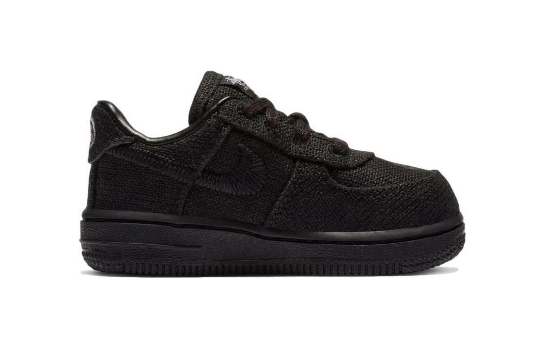 Детские кеды Stussy x Nike Air Force 1 (черные) — фото 4