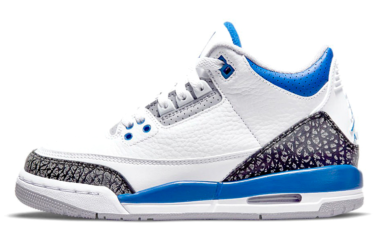 Кеды Jordan JordanAir Jordan 3 Retro "Racer Blue" GS (бело-синие)