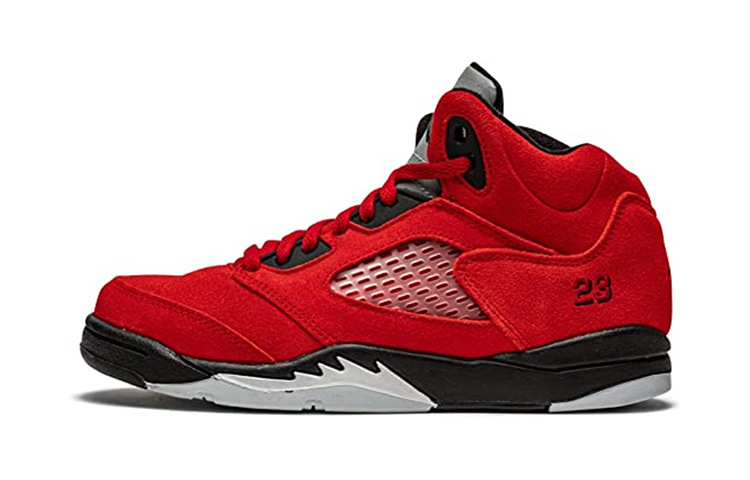 Jordan Air Jordan 5 Retro \"Toro Bravo\" Raging Bull Comfortable and Trendy Mid-top Children's Basketball Shoes Black Red 2021 Children's Edition