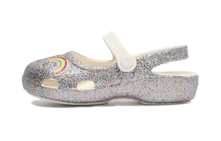 Детские сандалии Crocs (серебряные)
