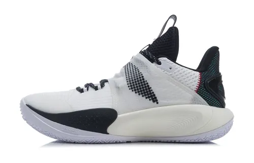 LiNing Sonic 9 Youth Edition Low Top Children's Basketball Shoes Black and White
