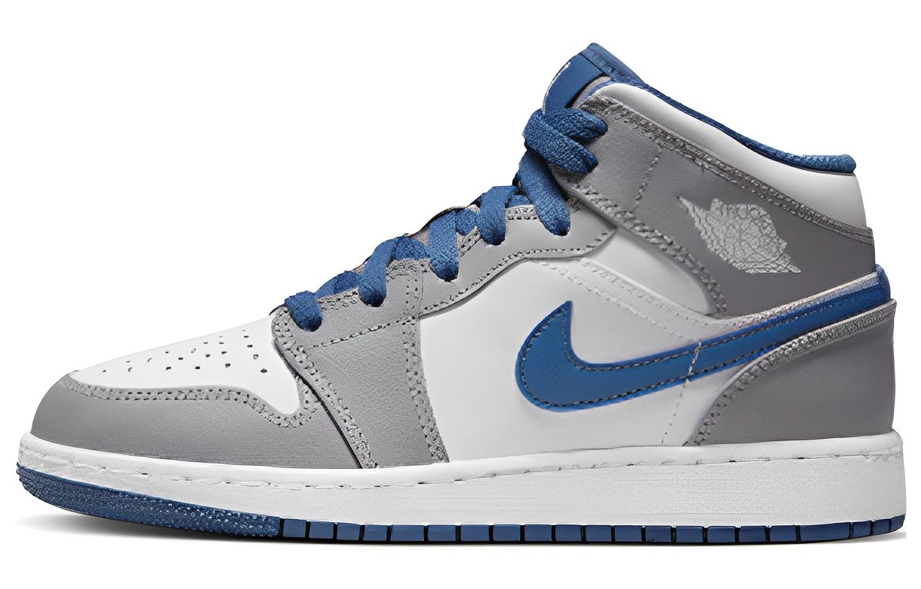 Кроссовки Jordan JordanAir Jordan 1 Mid GS (серыйбелыйсиний)