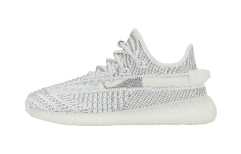 Adidas originals Yeezy Boost 350 V2 Angel \"Static\" Comfortable sports Low top Children's casual shoes Gray white Small and medium-sized children